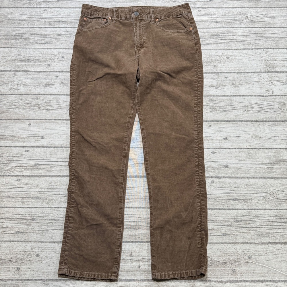 American Eagle Pants Men's 34x30 Brown Corduroy Straight Leg Stretch Trousers